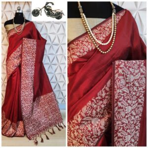 Raw silk weaving designer saree