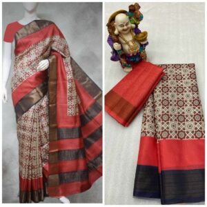 Semi Tussar silk printed saree