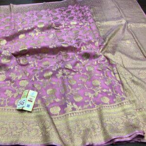 Semi Georgette Banarasi designer handloom saree
