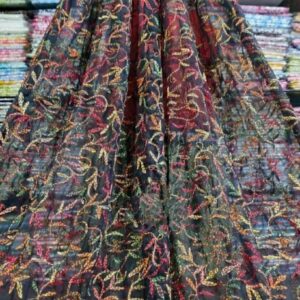 Georgette Hand embroidery multi coloured thread Tepche saree