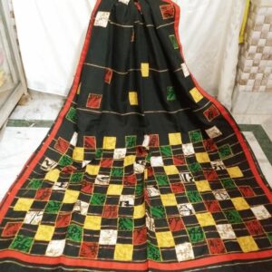 Cotton khadi Applique designer saree