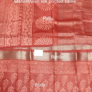 Maheshwari silk block printed saree